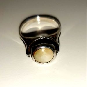 Sterling Silver Modernist Oval Rotating Ring Size 7